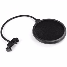 Pop Filter Layer Ganda Mikrofon BOP Mic Kondensor s1068 - Hitam