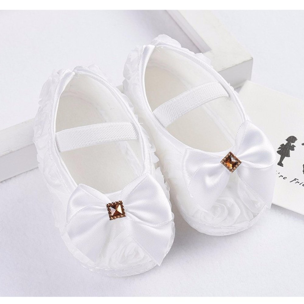 Popila Sepatu Bayi Impor Anti-Slip Satin Pita