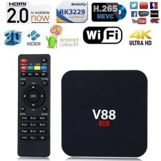Portable 1x Hitam V88 TV Box RK3229 Quad Core 4 K WIFI HDMI 1g/8g Smart TV Box-Intl