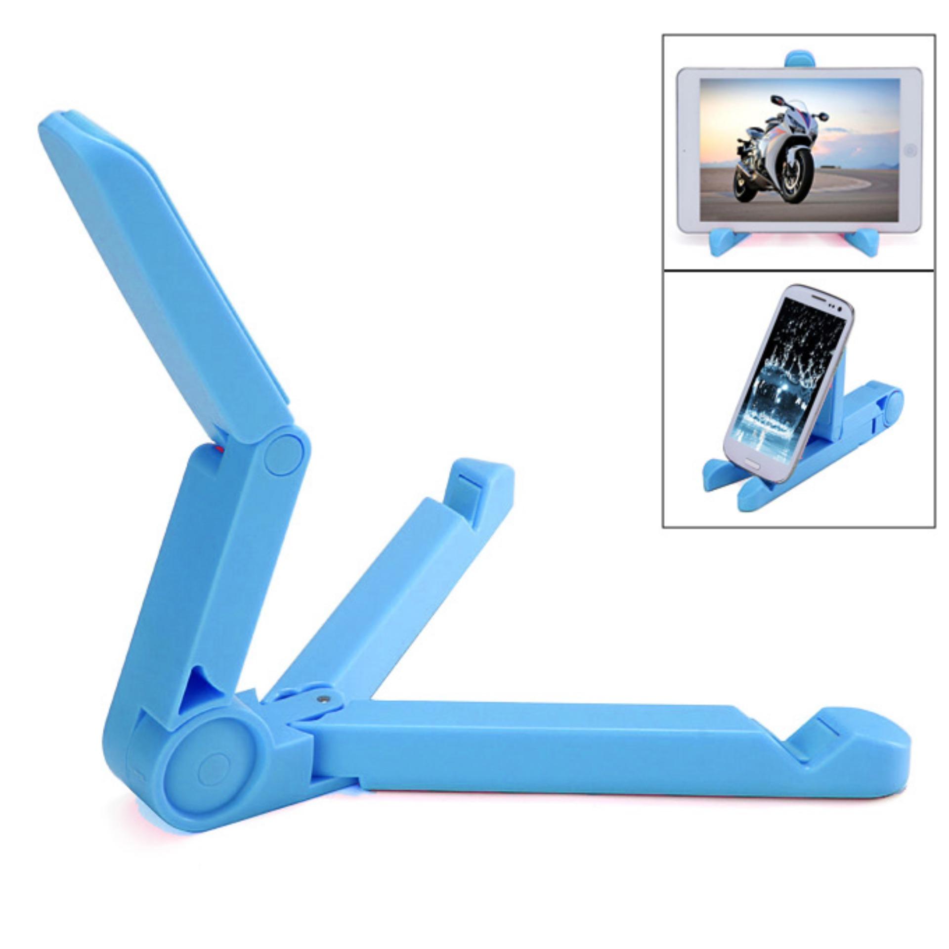 Portable Foid Stand - Holder Stand Ipad / Tablet / iPhone / Smartphone - Biru
