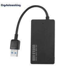 Portable Kecepatan Tinggi 4 Port USB 3.0 HUB Splitter Adapter (Hitam)-Intl