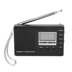 Portabel Mini radio FM / MW / SW Penerima dengan Digital Alarm Clock FM Radio Penerima (hitam)