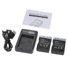 Portable Power Charger with 2pcs 1200mAh EN-EL14 for Nikon D3100 D3200 D3300 D5100 D5200 D5300 D5500 Coolpix P7000 P7100 P7700 P7800 DSLR Cameras Camcorder - intl