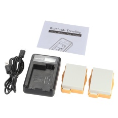 Pengisi Daya Portabel dengan 2 Pcs untuk Canon EOS 550D 600D 700D Robel T2i T3i T4i T5i Digital Kamera Camcorder-Intl
