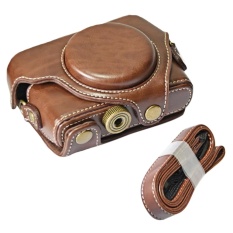Portable PU Kulit Kamera Pelindung Case Pelindung Casing Cover dengan Tali Bahu Adjustable untuk SONY DSC RX100M1 M2 M3 M4 M5 Kamera Kopi-warna-Intl