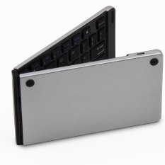 Portable Ultra thin Foldable Keyboard Mini Wireless Bluetooth Folding Keyboard for iOS Android iPad Tablet (Silver) - intl