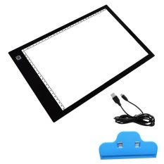 Portable USB Powered Ultra-tipis A4 LED Dilindungi Mata Touch Dimmable Sketsa Animasi Tracing Light Box Tablet PAD BOARD dengan Klip-Intl