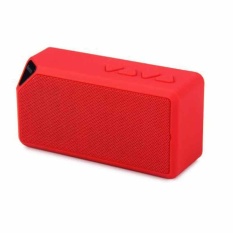 Portable Nirkabel Bluetooth Speaker Outdoor Kecil Kotak Audio Radio Kartu Cube Subwoofer X3-Merah-Intl