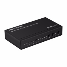 Portta Audio Matrix 4x2 TOSLINK Digital Optical dengan IR Control Kekuasaan ADAPTER-Intl