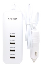 Power Angel Car Charger 4 Ports USB Power Adapter