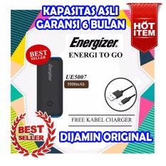 Powerbank energizer 5000 mAh garansi 6 bulan original kapasitas asli real hitam