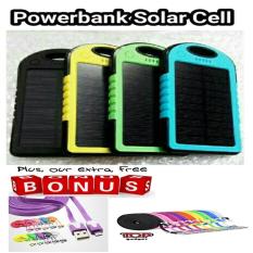 Powerbank PB Solar Cell Tenaga Surya Matahari 100.000mAh free kabel data pipih