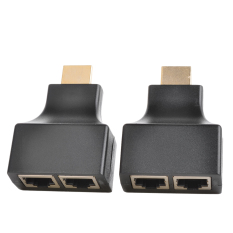 Practical Dual Cat5e/Cat6 Cables to RJ45 1080P 3D HDMI Extender (Pair) - intl