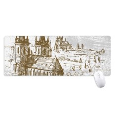 Prague Square Czech Republic Landmark Non-Slip Mousepad Large Extended Game Office titched Edges Computer Mat Gift - intl