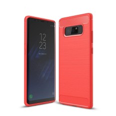 Serat Karbon Premium Shock Resistant Brushed Tekstur Soft TPU Back Cover Anti-sidik Jari Fleksibel Full-body Cover untuk Samsung Galaxy Note 8-Intl