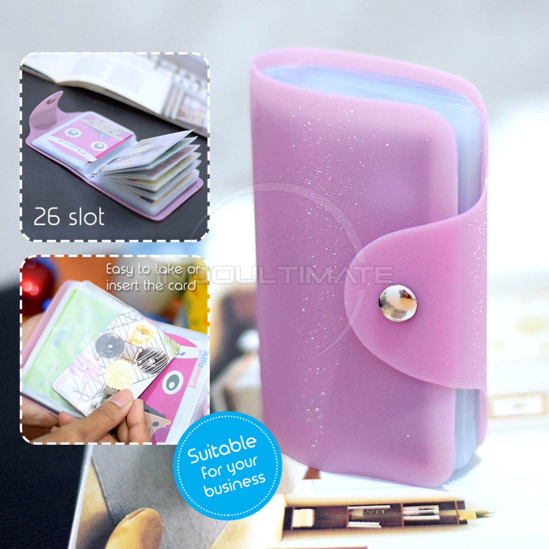 PREMIUM Korean Card Wallet 26 Slot /Dompet Kartu ATM/credit card OR 92-01 BLINK - Pink