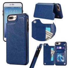 Premium Leather Cover dengan Back Flip Stand Fitur Dompet Kasus ID Kredit Kartu Debit Slot Pemegang Pelindung Cover untuk Apple IPhone 8 Plus-Intl