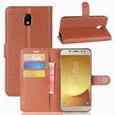 Premium Leather Flip Cover Wallet Phone Case untuk Samsung Galaxy J7 J730 2017/Galaxy J7 Pro-Intl