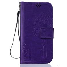 Penutup Magnetik Magnetik PU Leather Emboss Dandelion Dompet Pola Kasus dengan Slot Kartu Wrist Strap Flip Stand Cover untuk LG Leon C40/LG Tribute 2-Intl
