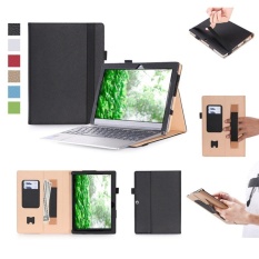 Premium PU Leather Case Stand Cover UNTUK LENOVO IdeaPad MIIX 320 10.1 WXGA Dilepas 2-In-1 convertible Laptop Tablet PC (Hitam)