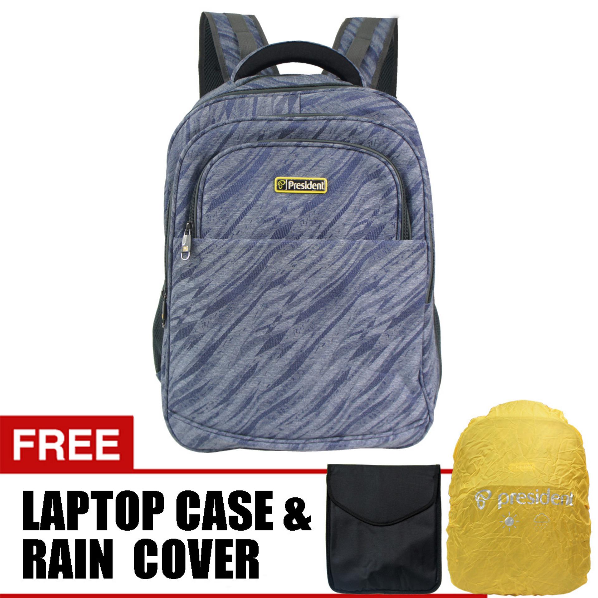 President 06587-03 - Blue - Backpack - Tas Ransel Pria Tas Ransel Wanita