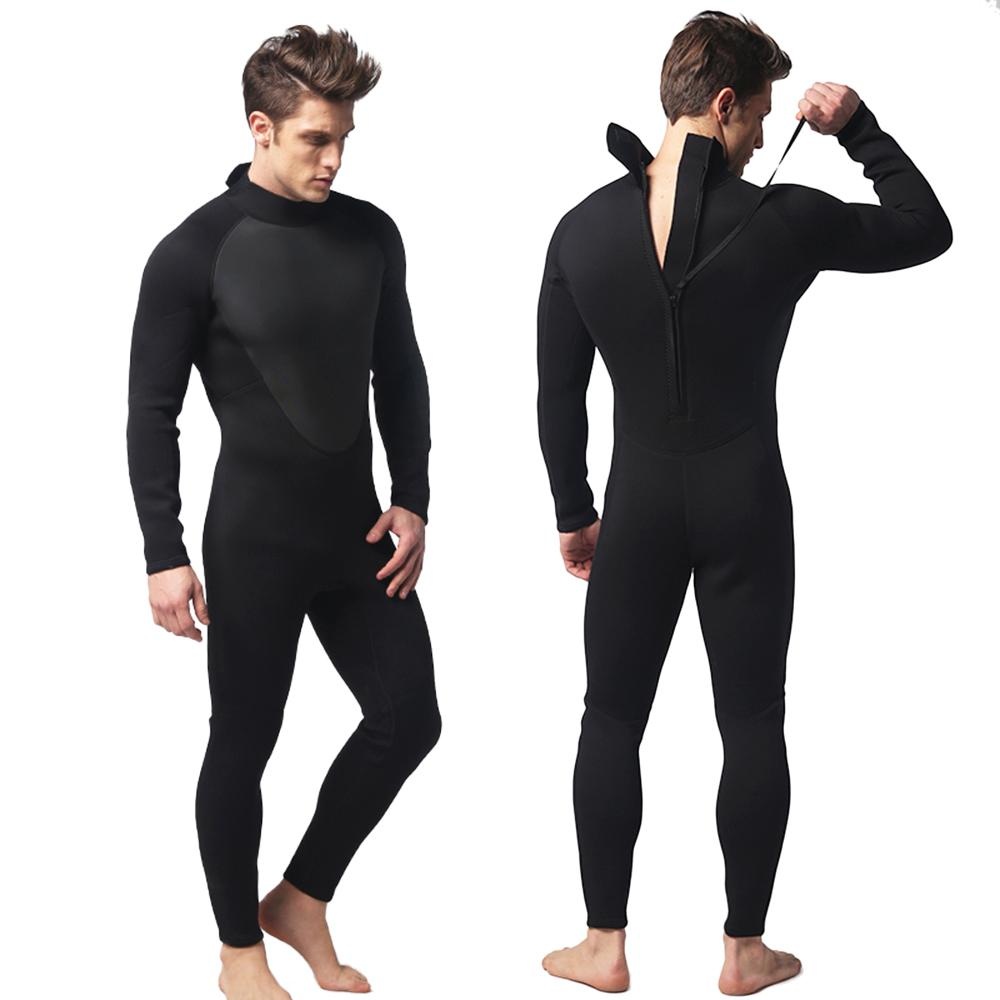 Pria 3mm Neoprene Full Body Menyelam Renang Surfing Spearfishing Wet Suit Snorkeling Suit-Intl