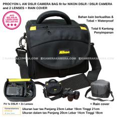 PROCYON L AW NIKON CAMERA BAG for DSLR / DSLR CAMERA and 2 LENSES + RAIN COVER Compatible with Canon DSLR Nikon Panasonic Sony Fujifilm Samsung Olympus