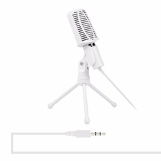 Mikrofon Stereo Profesional With Stand Kondensor Suara Podcast Studio 3.5mm 360 Rotasi MIC Tripod Stand For PC Notebook