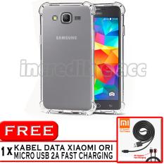 PROMO Case Anti Shock / Anti Crack Elegant Softcase for Samsung Galaxy Grand Prime (G530) - White Clear + Free Kabel Data Xiaomi Ori Micro USB 2A Fast Charging