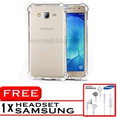 PROMO  Case Anti Shock / Anti Crack Elegant Softcase  for Samsung Galaxy J2 2015 (J200) - White Clear + Free Headset Samsung