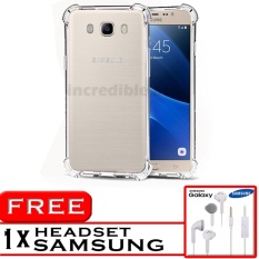 PROMO Case Anti Shock / Anti Crack Elegant Softcase for Samsung Galaxy J7 2016 (J710) - White Clear + Free Headset Samsung