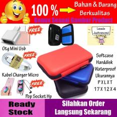 Promo Case harddisk Hard Case Shockproof Tas Hardisk / Powerbank Tahan Banting for External HDD 2.5 inch Pouch Bag - Biru - Free Otg Mini Usb + Kabel Charger Micro + Pop Socket