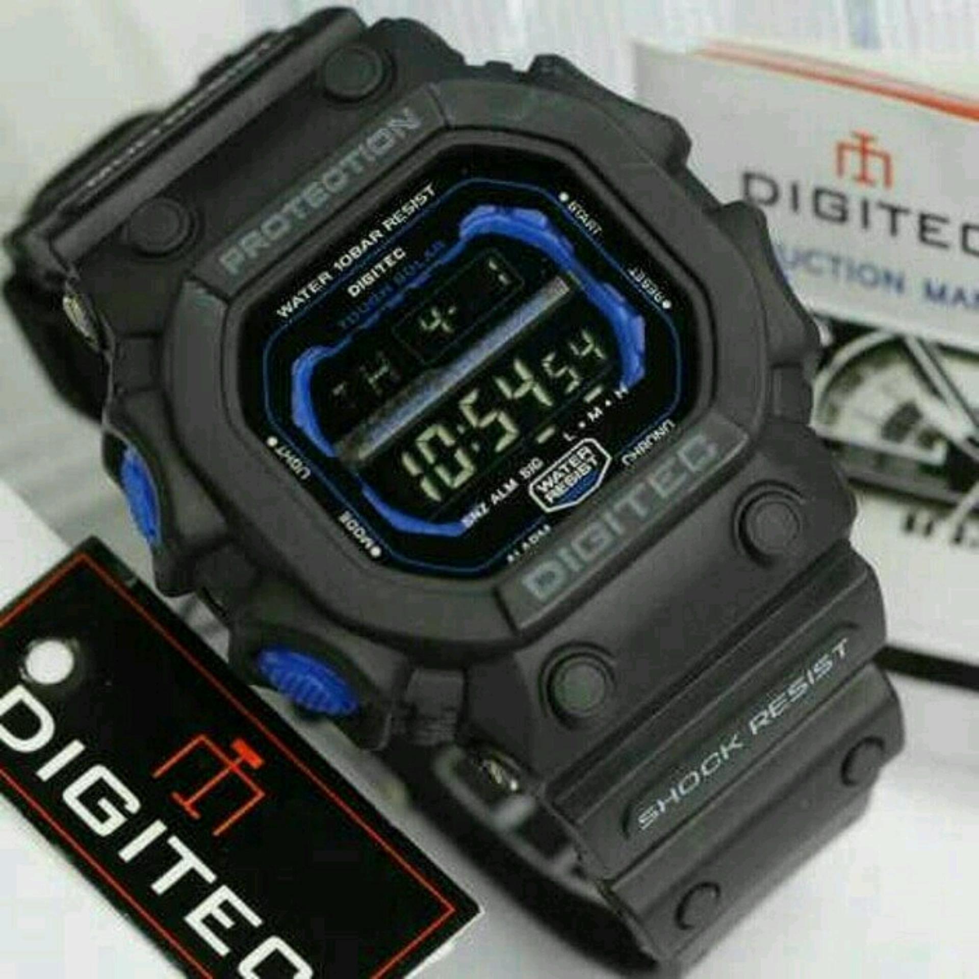 PROMO Digitec Monster DG-2012T Original Anti Air - Jam Tangan Pria Sporty Casual - Hitam Biru