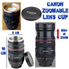 promo LENS MUG THERMOS STAINLESS GELAS kamera Canon Zoomable Lens Cup original