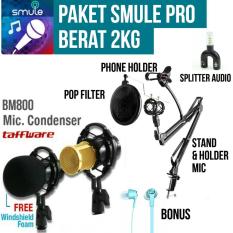 Promo Paket Smule Microphone Murah Mic Stand Arm Pop Filter Phone Holder Karaoke