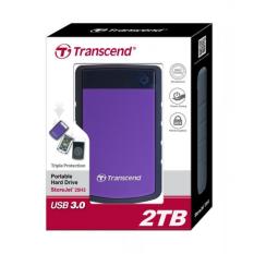 Harddisk External Transcend 2TB StoreJet Antishock USB 3.0 25H3 - Ungu