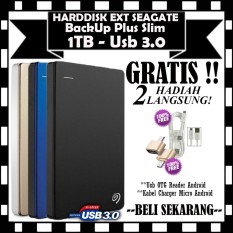 PROMO !! Seagate BackUp Plus Slim 1TB - HDD / HD / Hardisk External - GRATIS Usb OTG Reader Android & Kabel Charger Micro Android