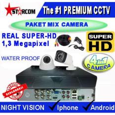 PROMO...PAKET CCTV SUPER-HD 2 CAMERA MIX ( 4in1 Cam) REAL AHD SYSTEM 1.3 MP ( Bukan ANALOG TVL )