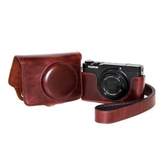 Pelindung Berkualitas Tinggi PU Leather Camera Case Bag CoverforFujifilm XQ1 XQ2 (Kamera Tidak Termasuk) Kopi-Intl