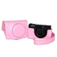 Pelindung Kulit PU Berkualitas Tinggi Tas Kamera Coverforfujifilm XQ1 XQ2 (Kamera Tidak Termasuk) Merah Muda-Internasional