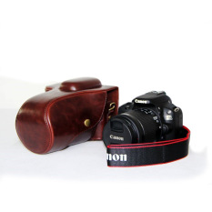 Pelindung PU Leather Bag Bag Cover dengan Tripod Mount untuk Canon EOS-100D (Kamera Tidak Termasuk) Kopi-Intl