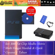 PS2 Paket Multi - Sony Playstation Fat Seri3000 Multi Metrix HDD 160GB + Optik 10 Kaset - Free 1 Stik Getar Sony