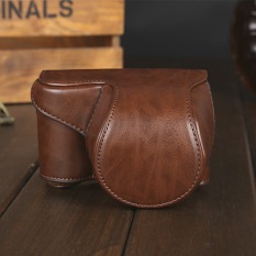 PU Tas Kamera Kantong untuk Menutupi Kasus Sony A5000 A5100 NEX 3N Brown Kopi BARU