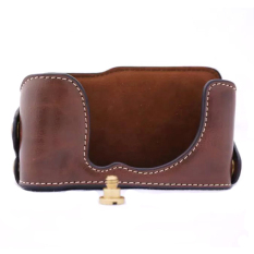 PU Tas Kamera Cover Ringan dan Nyaman Setengah Tubuh Kamera Pelindung Case untuk Fuji Fuji XM1 XA1 XA2 (Kopi) -Intl