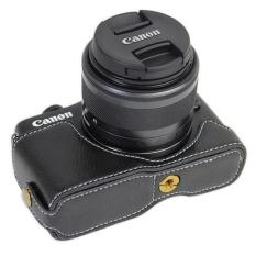 Kamera PU Setengah Tubuh Bawah Case Cover untuk Canon EOS M10 (Hitam)-Intl