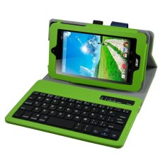 PU Case kulit penutup dengan Romovable Keyboard Bluetooth untuk 7 Acer Iconia B 1-770 Android Tablet (hijau)