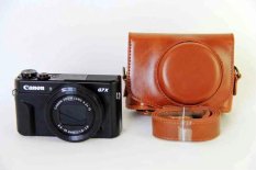 PU Kulit Tas Kamera Kantong untuk Menutupi Kasus Canon PowerShot G7XII G7X II G7X Mark2 dengan Strap-Intl