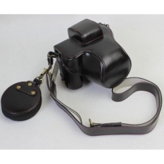 Pu Sarung Kamera Kulit Penutup Tas Bawah Pembukaan untuk Canon EOSM5EOSM5 Camera (Hitam)-Intl