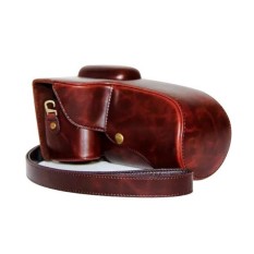 Kamera Kasus Penutup Pu Kulit Tas + Tripod Desain untuk NikonD5300/D5200/D5100 (Kopi)-Internasional