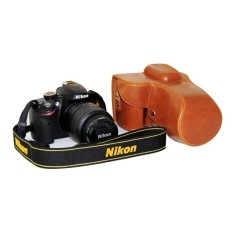 Kamera Kasus Penutup Pu Kulit Tas + Tripod Desain ForNikonD3200/D3100/D3300 (Coklat)-Internasional